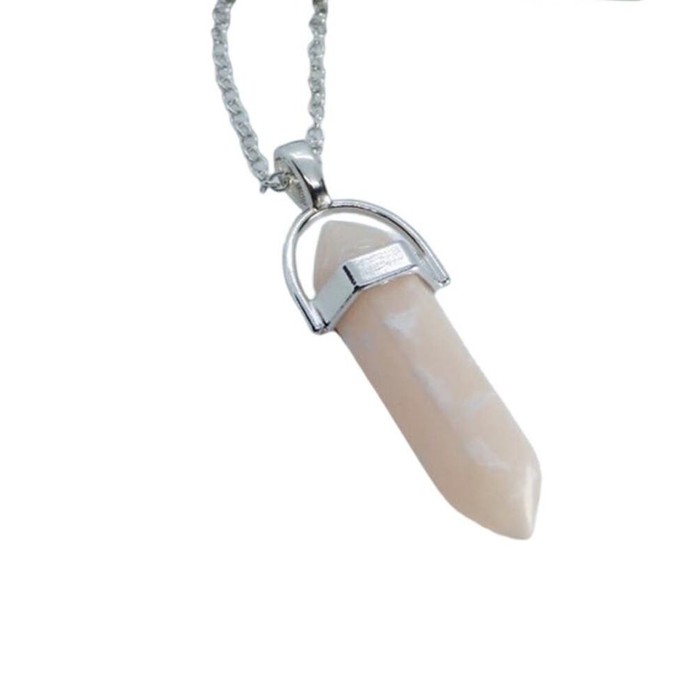 Hot Topic Rose Quartz Hexagonal Chakra Pendant Necklace